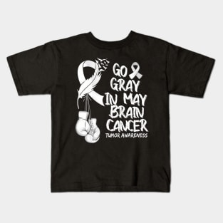 Go Gray In May Brain Tumor Cancer Awareness Day Grey Kids T-Shirt